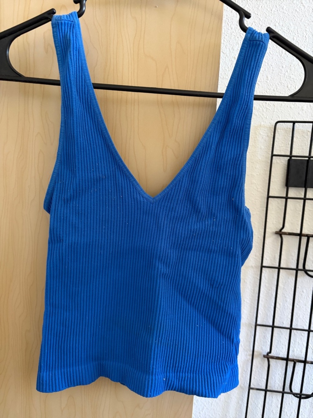 Nikibiki Royal Blue Ribbed V-Neck Tank Top